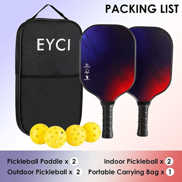 Pickleball Paddle Set with 2 Rackets 4 Balls and Carry Bag SHIP OUT FROM USA CA